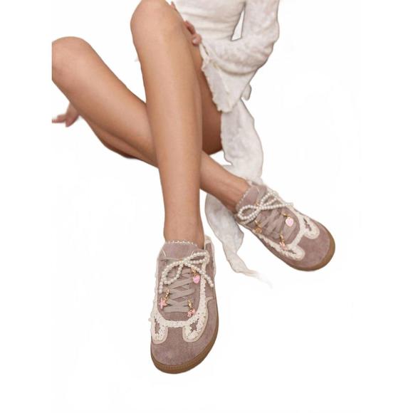 NEW OASIS SOCIETY women's lace trimmed retro sneaker in dark grey - Picture 4 of 4